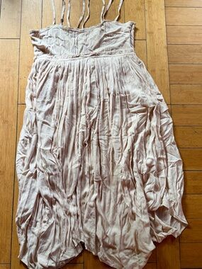 Joyfolie Athena Pale Blush Maxi Dress with Spaghetti Straps